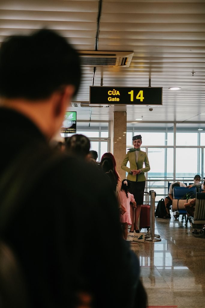 베트남 공항 탑승구, 여행 출발 모습