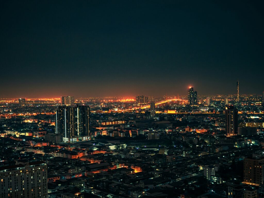 방콕 야경,Bangkok skyline night view